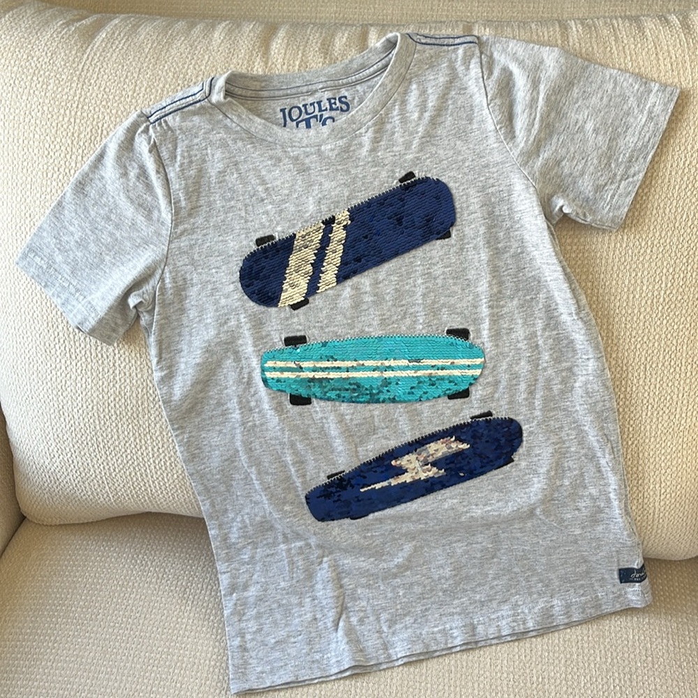 Joules Sequin Skateboard Tee